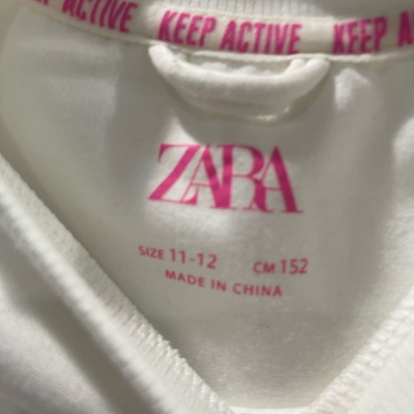Zara White and Pink Sweatshirt with Graphic Design - Picture 2 of 13